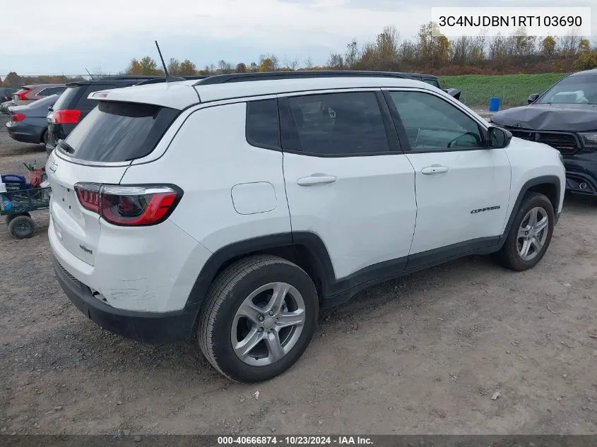 2024 Jeep Compass Latitude 4X4 VIN: 3C4NJDBN1RT103690 Lot: 40666874