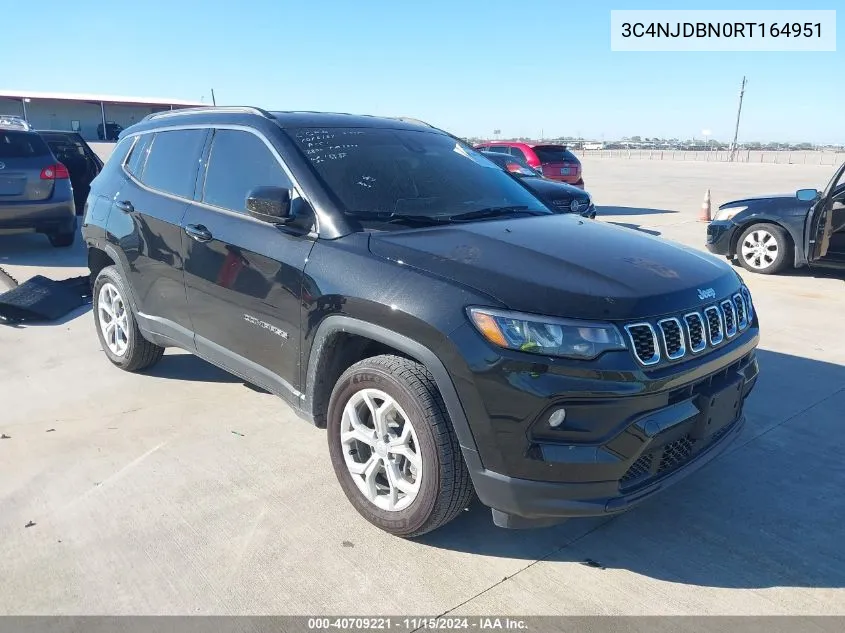 2024 Jeep Compass Latitude 4X4 VIN: 3C4NJDBN0RT164951 Lot: 40709221