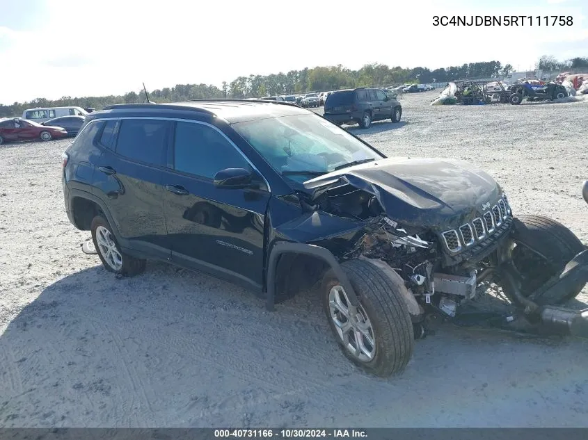 2024 Jeep Compass Latitude 4X4 VIN: 3C4NJDBN5RT111758 Lot: 40731166