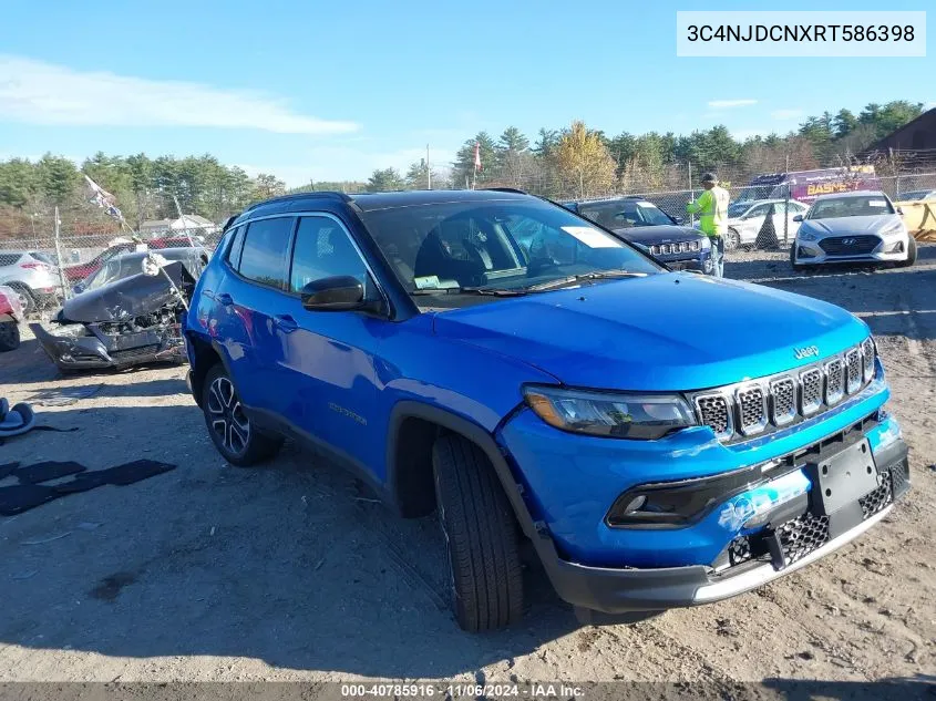 2024 Jeep Compass Limited 4X4 VIN: 3C4NJDCNXRT586398 Lot: 40785916