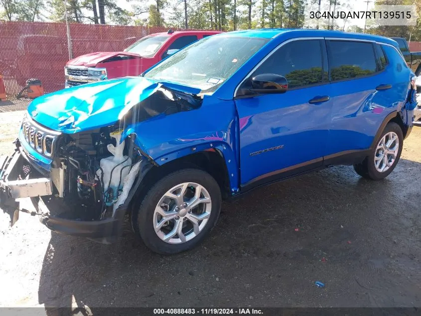 2024 Jeep Compass Sport 4X4 VIN: 3C4NJDAN7RT139515 Lot: 40888483