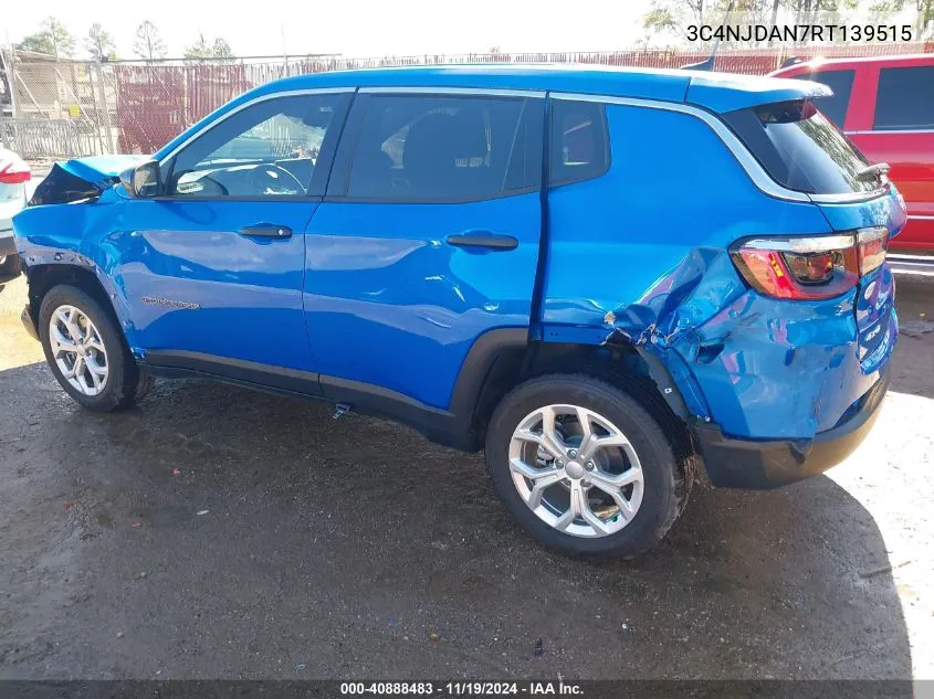 2024 Jeep Compass Sport 4X4 VIN: 3C4NJDAN7RT139515 Lot: 40888483