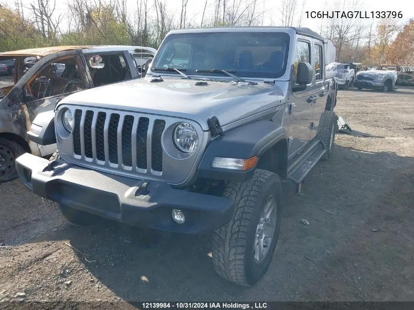 2020 Jeep Gladiator Sport S VIN: 1C6HJTAG7LL133796 Lot: 12139984