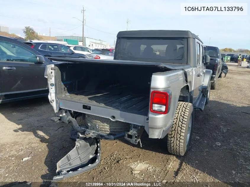 2020 Jeep Gladiator Sport S VIN: 1C6HJTAG7LL133796 Lot: 12139984