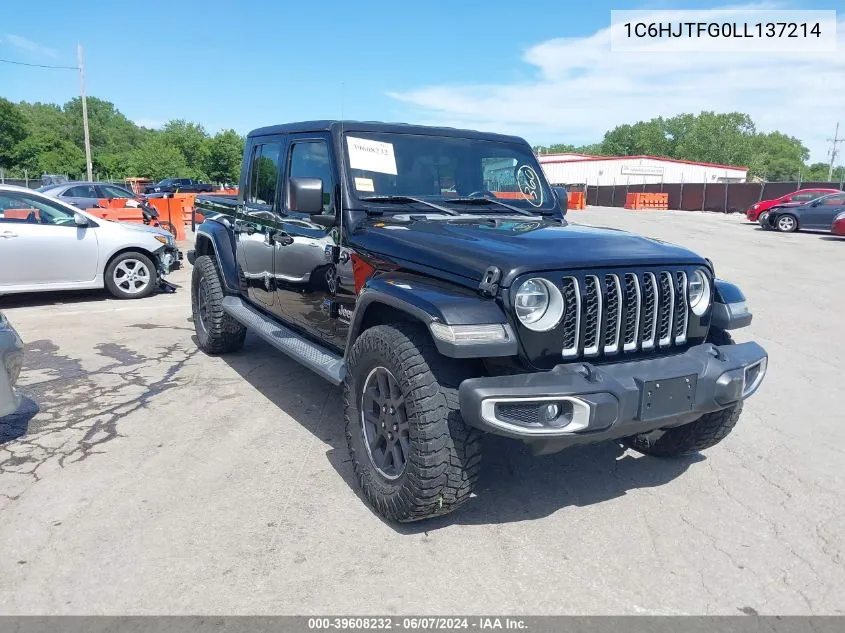 2020 Jeep Gladiator Overland 4X4 VIN: 1C6HJTFG0LL137214 Lot: 39608232