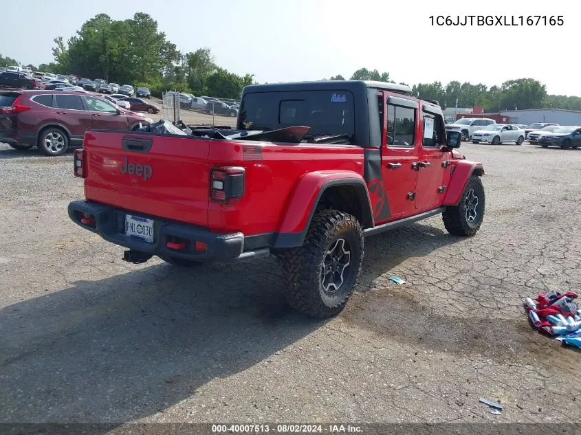 2020 Jeep Gladiator Rubicon 4X4 VIN: 1C6JJTBGXLL167165 Lot: 40007513