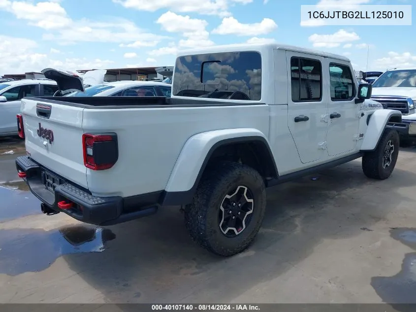 2020 Jeep Gladiator Rubicon 4X4 VIN: 1C6JJTBG2LL125010 Lot: 40107140