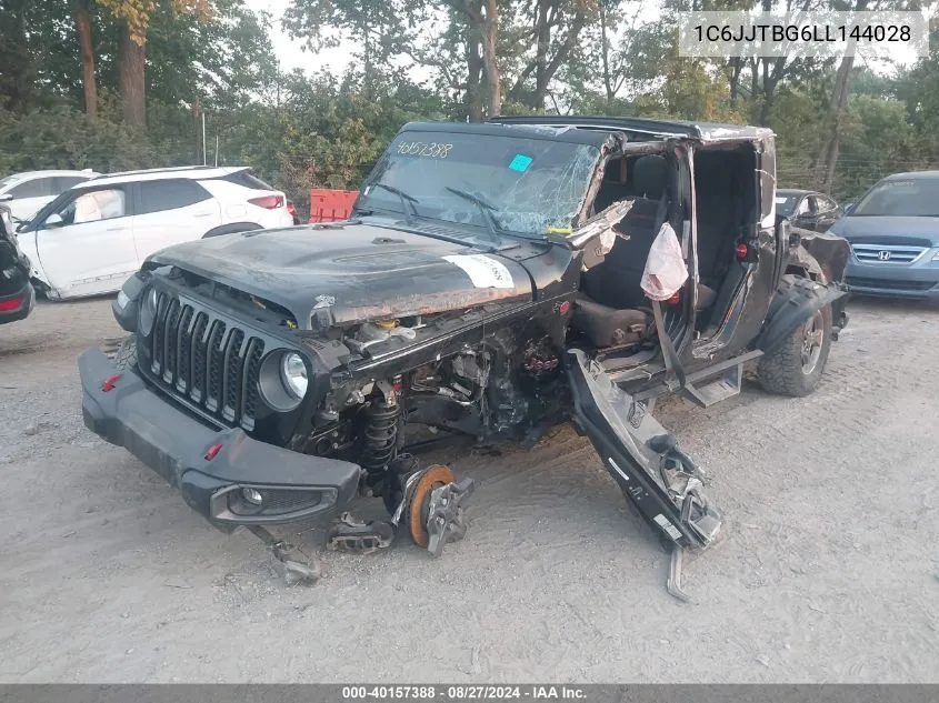 2020 Jeep Gladiator Rubicon 4X4 VIN: 1C6JJTBG6LL144028 Lot: 40157388