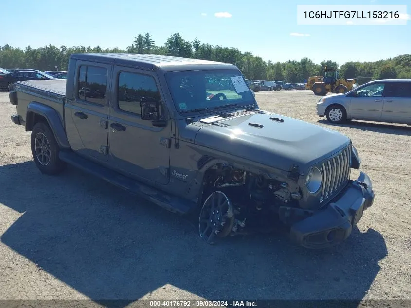 2020 Jeep Gladiator Overland 4X4 VIN: 1C6HJTFG7LL153216 Lot: 40176792