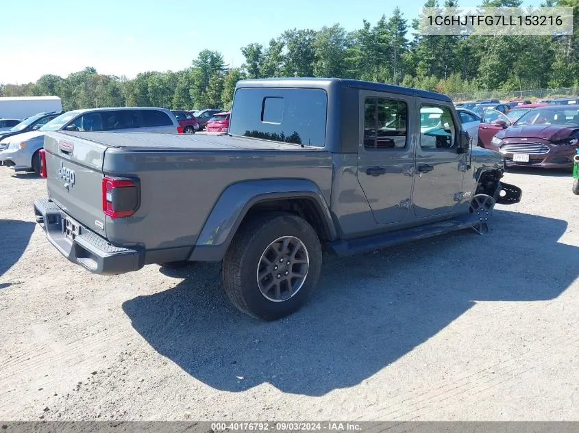 2020 Jeep Gladiator Overland 4X4 VIN: 1C6HJTFG7LL153216 Lot: 40176792