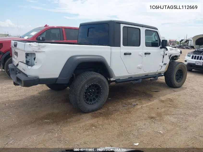 2020 Jeep Gladiator Sport S 4X4 VIN: 1C6HJTAG5LL112669 Lot: 40188695