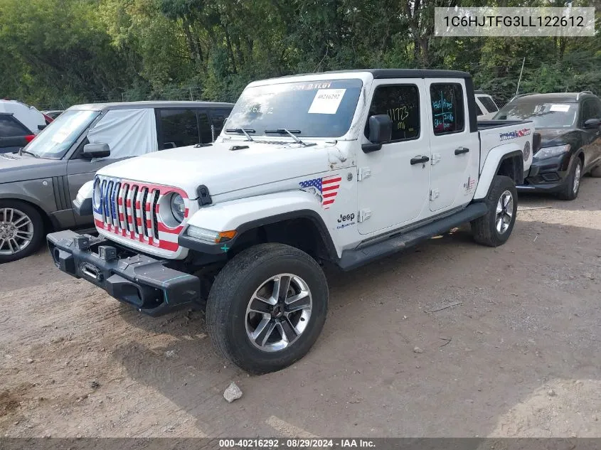 2020 Jeep Gladiator Overland 4X4 VIN: 1C6HJTFG3LL122612 Lot: 40216292