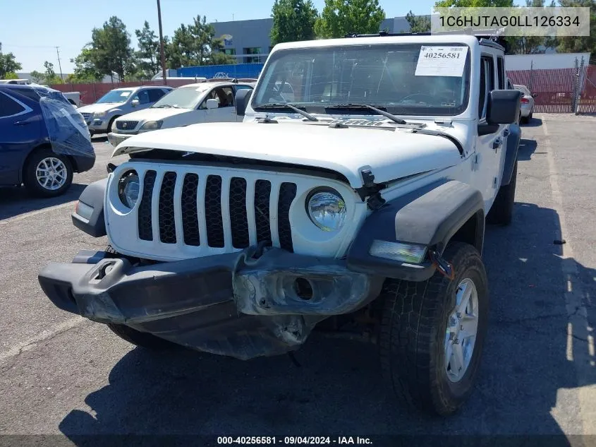 2020 Jeep Gladiator Sport S 4X4 VIN: 1C6HJTAG0LL126334 Lot: 40256581