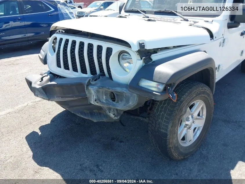 2020 Jeep Gladiator Sport S 4X4 VIN: 1C6HJTAG0LL126334 Lot: 40256581