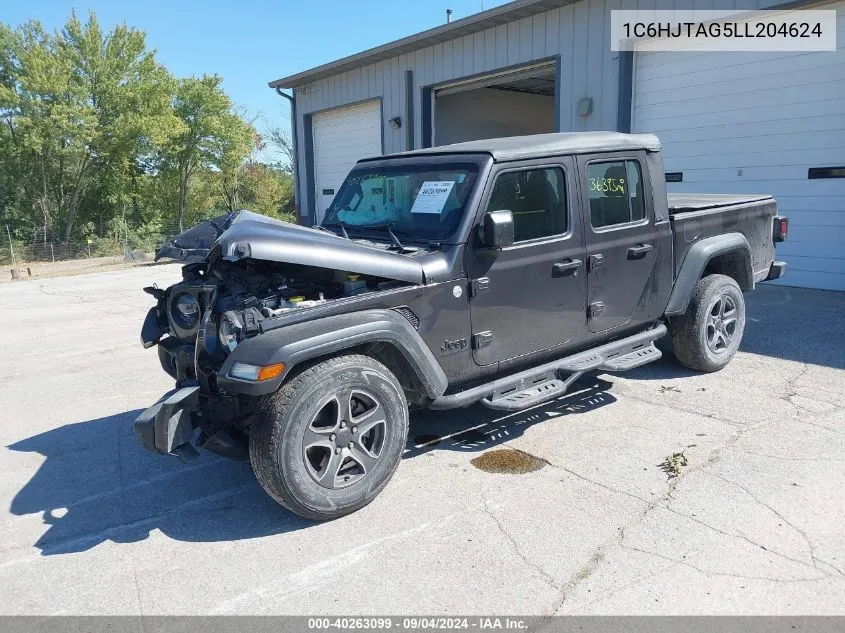 2020 Jeep Gladiator Sport 4X4 VIN: 1C6HJTAG5LL204624 Lot: 40263099