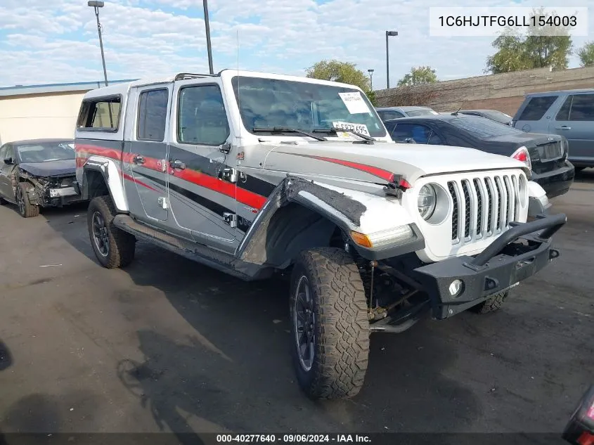 2020 Jeep Gladiator Overland 4X4 VIN: 1C6HJTFG6LL154003 Lot: 40277640