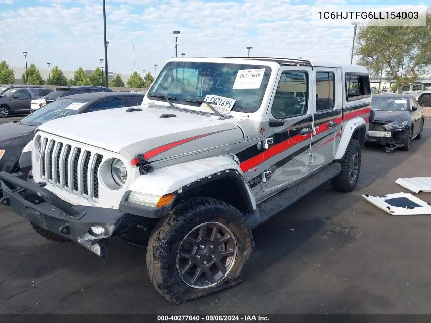 2020 Jeep Gladiator Overland 4X4 VIN: 1C6HJTFG6LL154003 Lot: 40277640