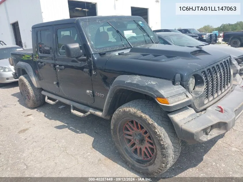 2020 Jeep Gladiator Sport S 4X4 VIN: 1C6HJTAG1LL147063 Lot: 40287449