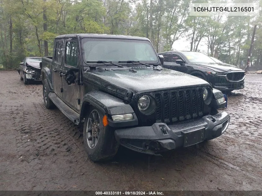 2020 Jeep Gladiator Overland VIN: 1C6HJTFG4LL216501 Lot: 40333181