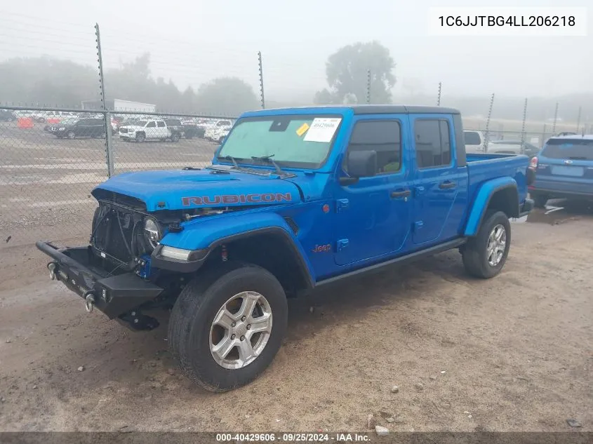 2020 Jeep Gladiator Rubicon 4X4 VIN: 1C6JJTBG4LL206218 Lot: 40429606