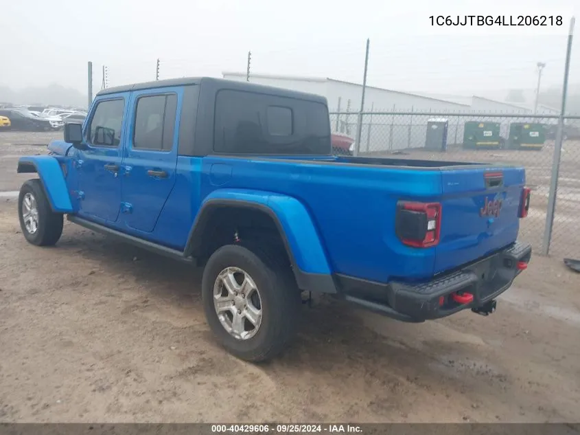 2020 Jeep Gladiator Rubicon 4X4 VIN: 1C6JJTBG4LL206218 Lot: 40429606