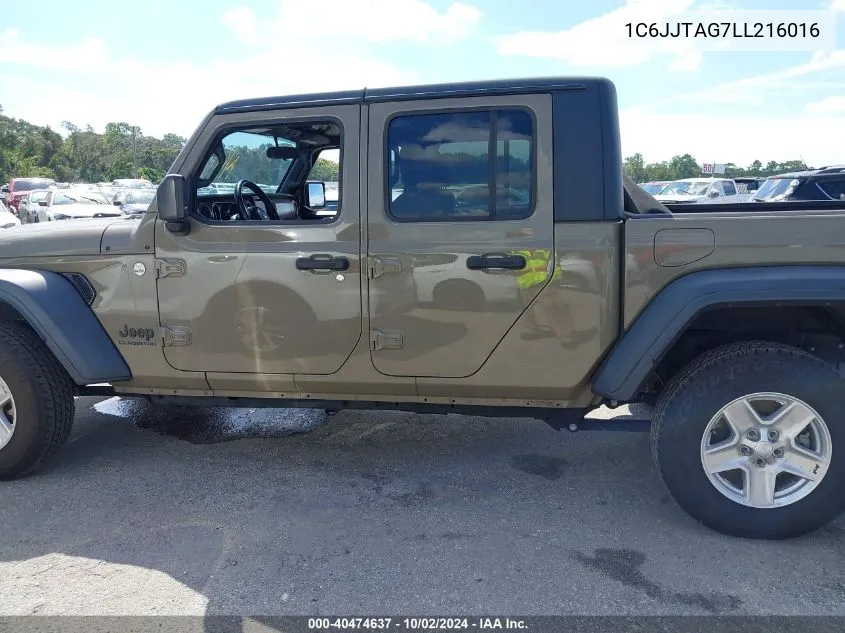 2020 Jeep Gladiator Sport VIN: 1C6JJTAG7LL216016 Lot: 40474637