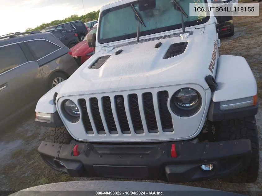 2020 Jeep Gladiator Rubicon 4X4 VIN: 1C6JJTBG4LL118155 Lot: 40493322