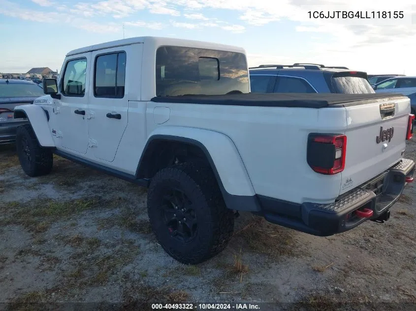 2020 Jeep Gladiator Rubicon 4X4 VIN: 1C6JJTBG4LL118155 Lot: 40493322