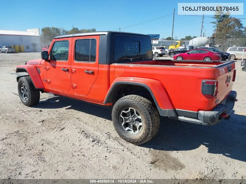 2020 Jeep Gladiator Rubicon 4X4 VIN: 1C6JJTBG0LL178465 Lot: 40550014