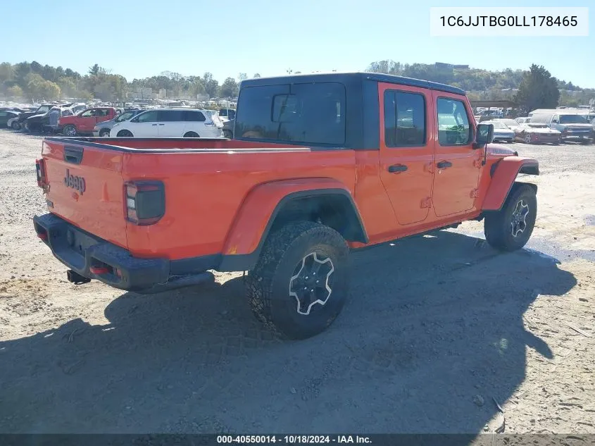 2020 Jeep Gladiator Rubicon 4X4 VIN: 1C6JJTBG0LL178465 Lot: 40550014