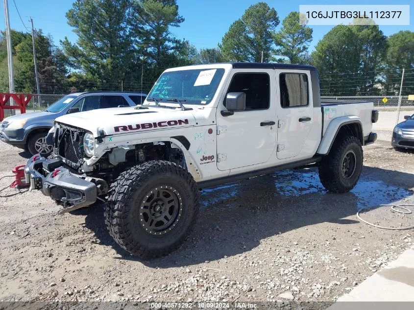 2020 Jeep Gladiator Rubicon 4X4 VIN: 1C6JJTBG3LL112377 Lot: 40571292