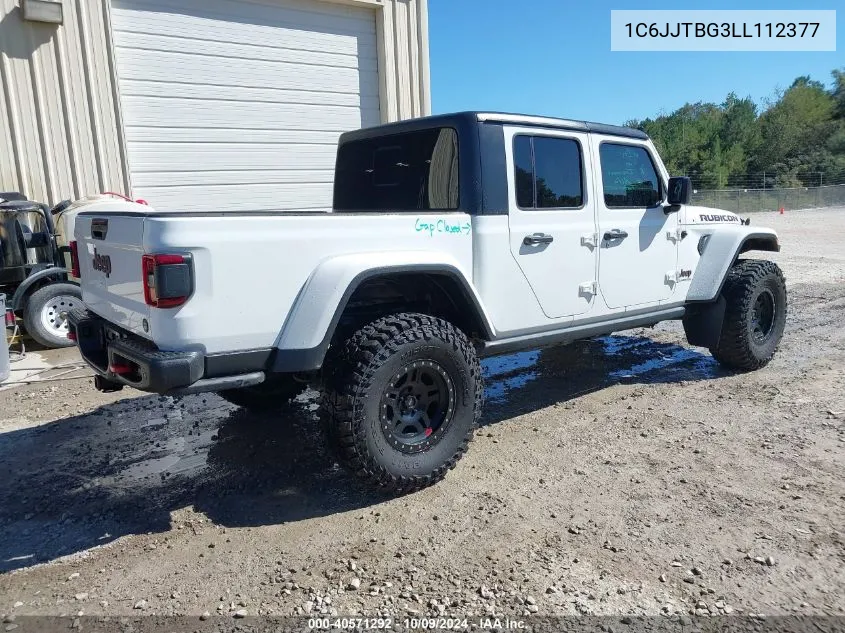 2020 Jeep Gladiator Rubicon 4X4 VIN: 1C6JJTBG3LL112377 Lot: 40571292