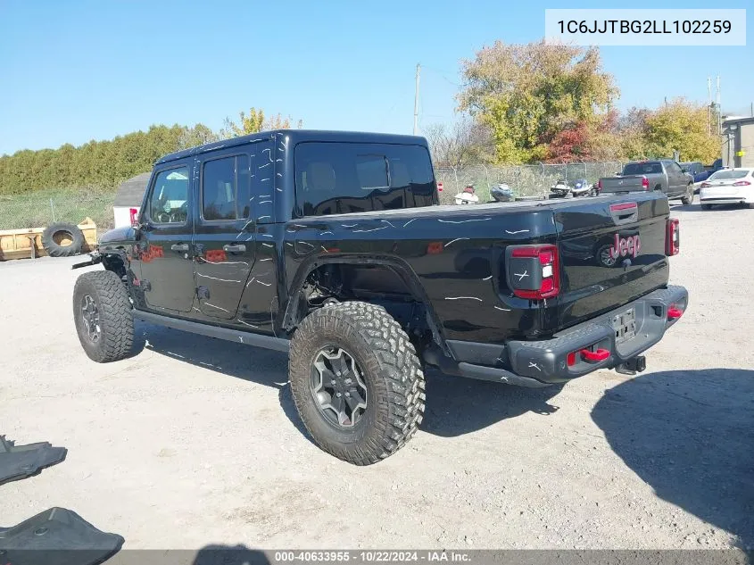 2020 Jeep Gladiator Rubicon 4X4 VIN: 1C6JJTBG2LL102259 Lot: 40633955