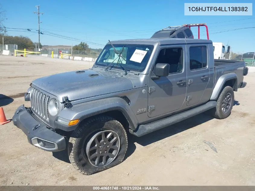 2020 Jeep Gladiator Overland 4X4 VIN: 1C6HJTFG4LL138382 Lot: 40651748