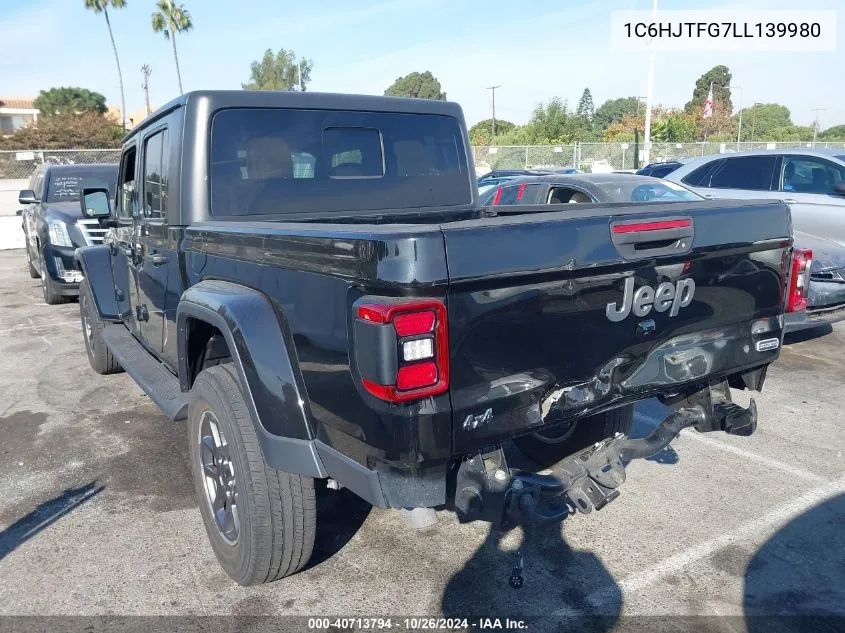 2020 Jeep Gladiator Overland 4X4 VIN: 1C6HJTFG7LL139980 Lot: 40713794