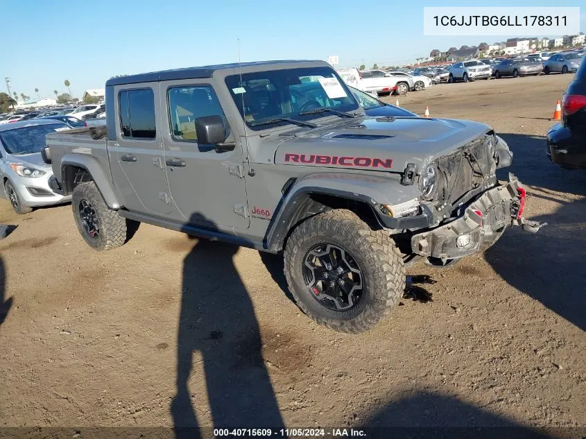 2020 Jeep Gladiator Rubicon 4X4 VIN: 1C6JJTBG6LL178311 Lot: 40715609