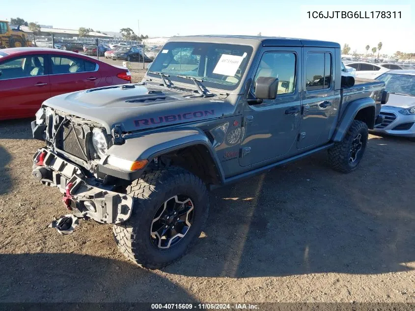 2020 Jeep Gladiator Rubicon 4X4 VIN: 1C6JJTBG6LL178311 Lot: 40715609