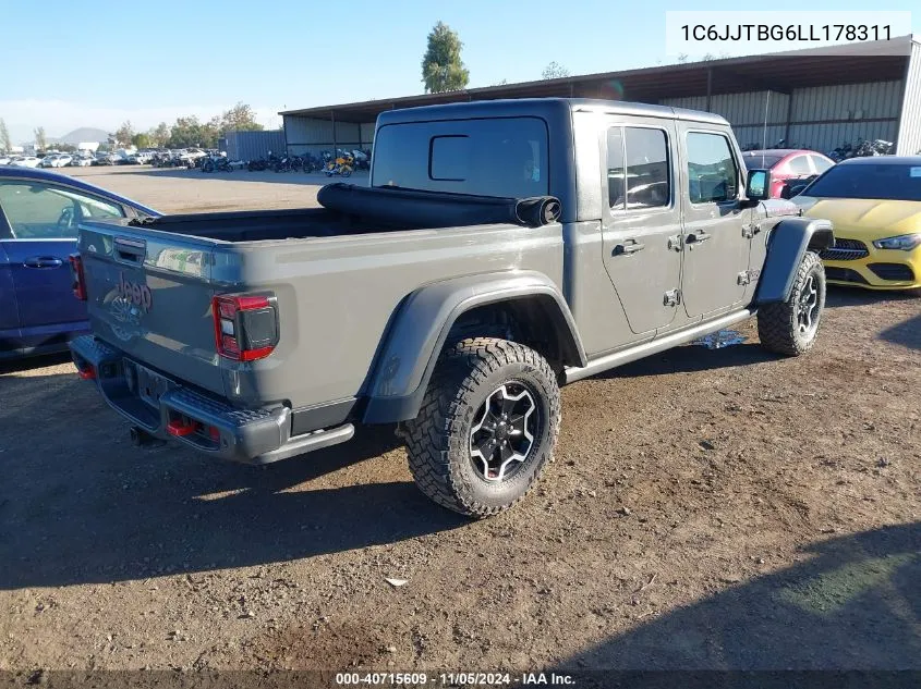 2020 Jeep Gladiator Rubicon 4X4 VIN: 1C6JJTBG6LL178311 Lot: 40715609