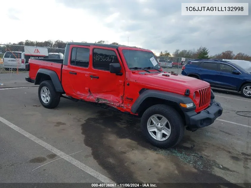 2020 Jeep Gladiator Sport S 4X4 VIN: 1C6JJTAG1LL132998 Lot: 40736067