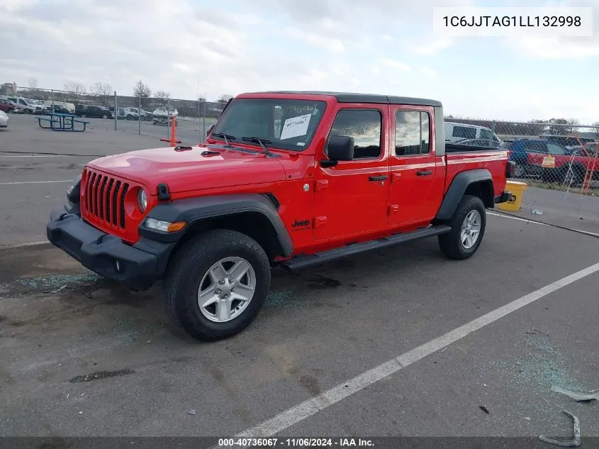 2020 Jeep Gladiator Sport S 4X4 VIN: 1C6JJTAG1LL132998 Lot: 40736067