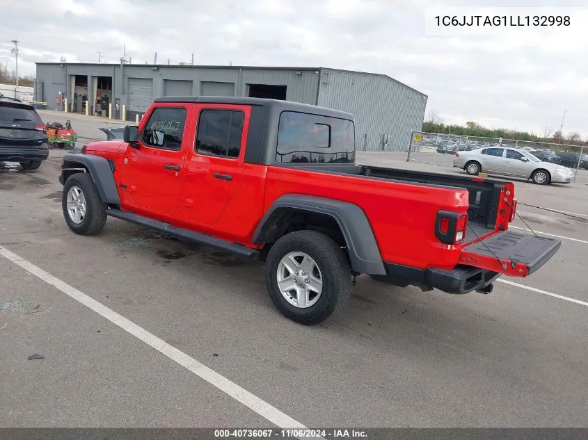 2020 Jeep Gladiator Sport S 4X4 VIN: 1C6JJTAG1LL132998 Lot: 40736067