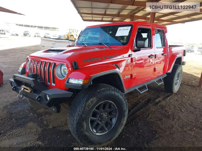 2020 Jeep Gladiator Overland 4X4 VIN: 1C6HJTFG1LL122947 Lot: 40739180