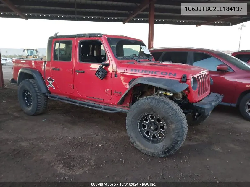 2020 Jeep Gladiator Rubicon 4X4 VIN: 1C6JJTBG2LL184137 Lot: 40743575