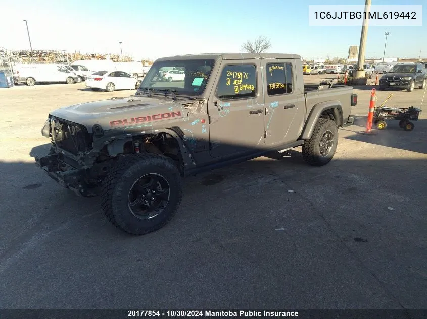 2021 Jeep Gladiator Rubicon VIN: 1C6JJTBG1ML619442 Lot: 20177854