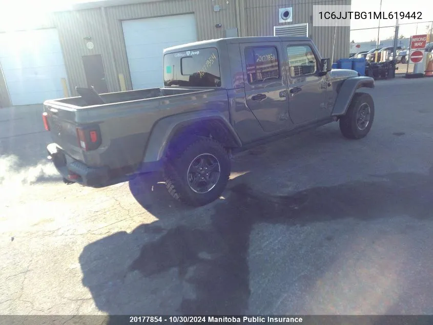 2021 Jeep Gladiator Rubicon VIN: 1C6JJTBG1ML619442 Lot: 20177854