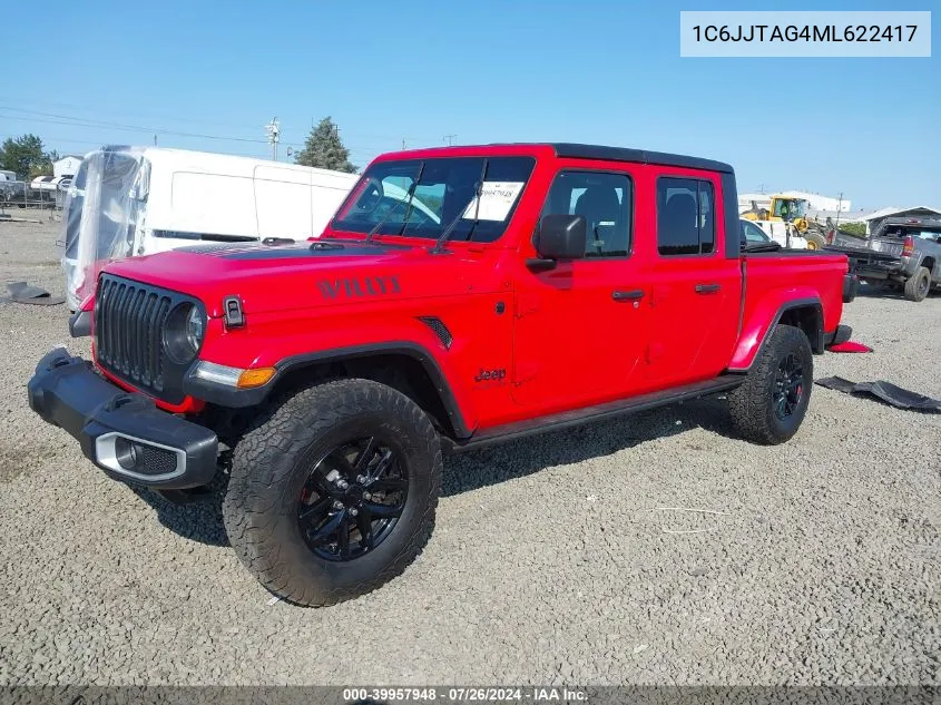 2021 Jeep Gladiator Sport S 4X4 VIN: 1C6JJTAG4ML622417 Lot: 39957948