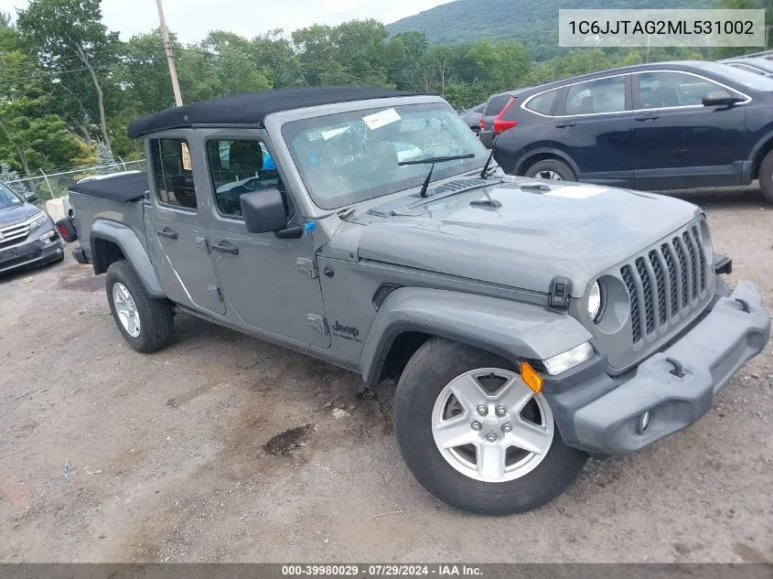 2021 Jeep Gladiator Sport S 4X4 VIN: 1C6JJTAG2ML531002 Lot: 39980029