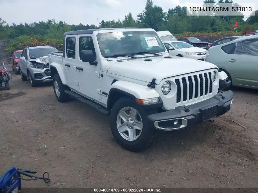 2021 Jeep Gladiator Sport S 4X4 VIN: 1C6HJTAG8ML531813 Lot: 40014769