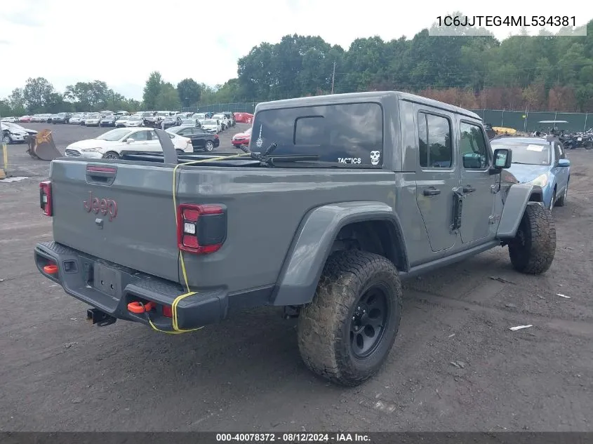 2021 Jeep Gladiator Mojave 4X4 VIN: 1C6JJTEG4ML534381 Lot: 40078372