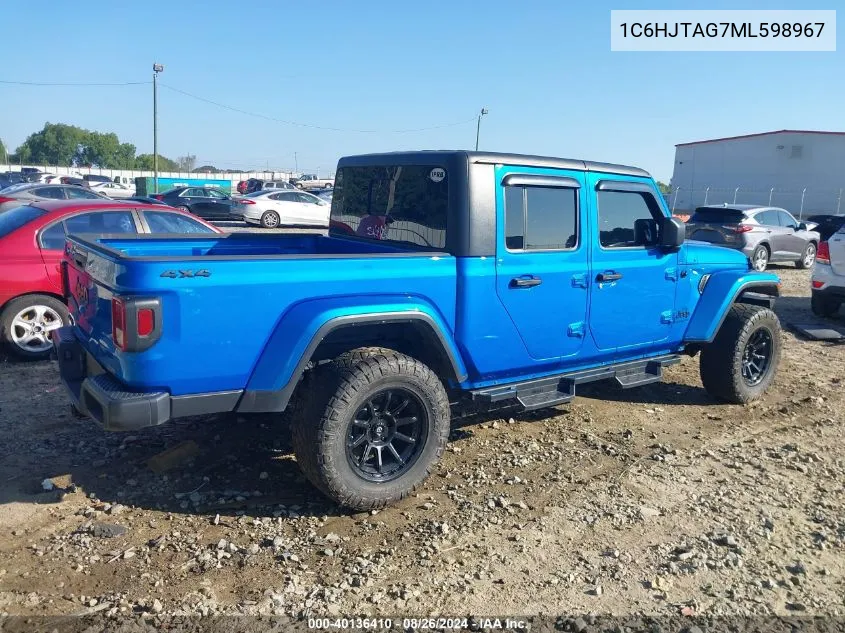 2021 Jeep Gladiator Sport S 4X4 VIN: 1C6HJTAG7ML598967 Lot: 40136410